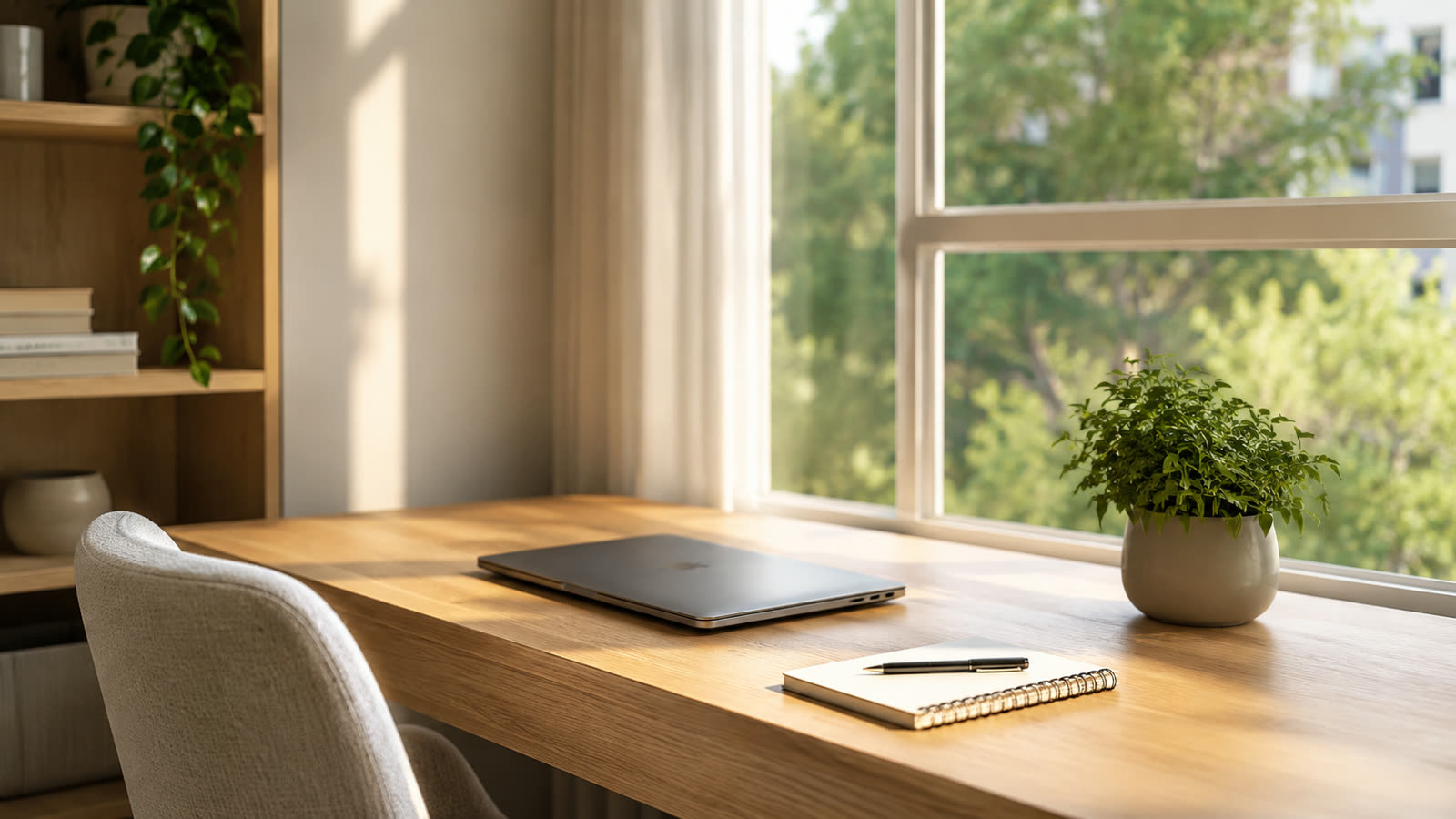 Move one desk naturally from day to night First frame