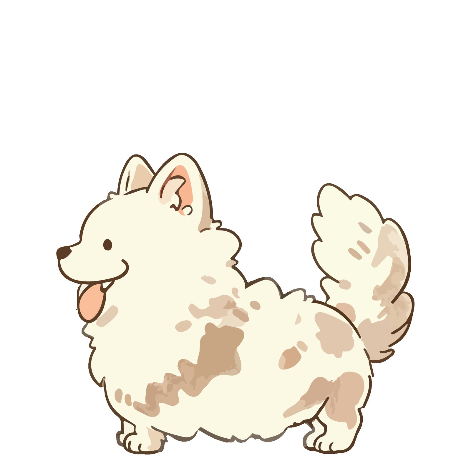 Animate a clean Samoyed walk cycle First frame